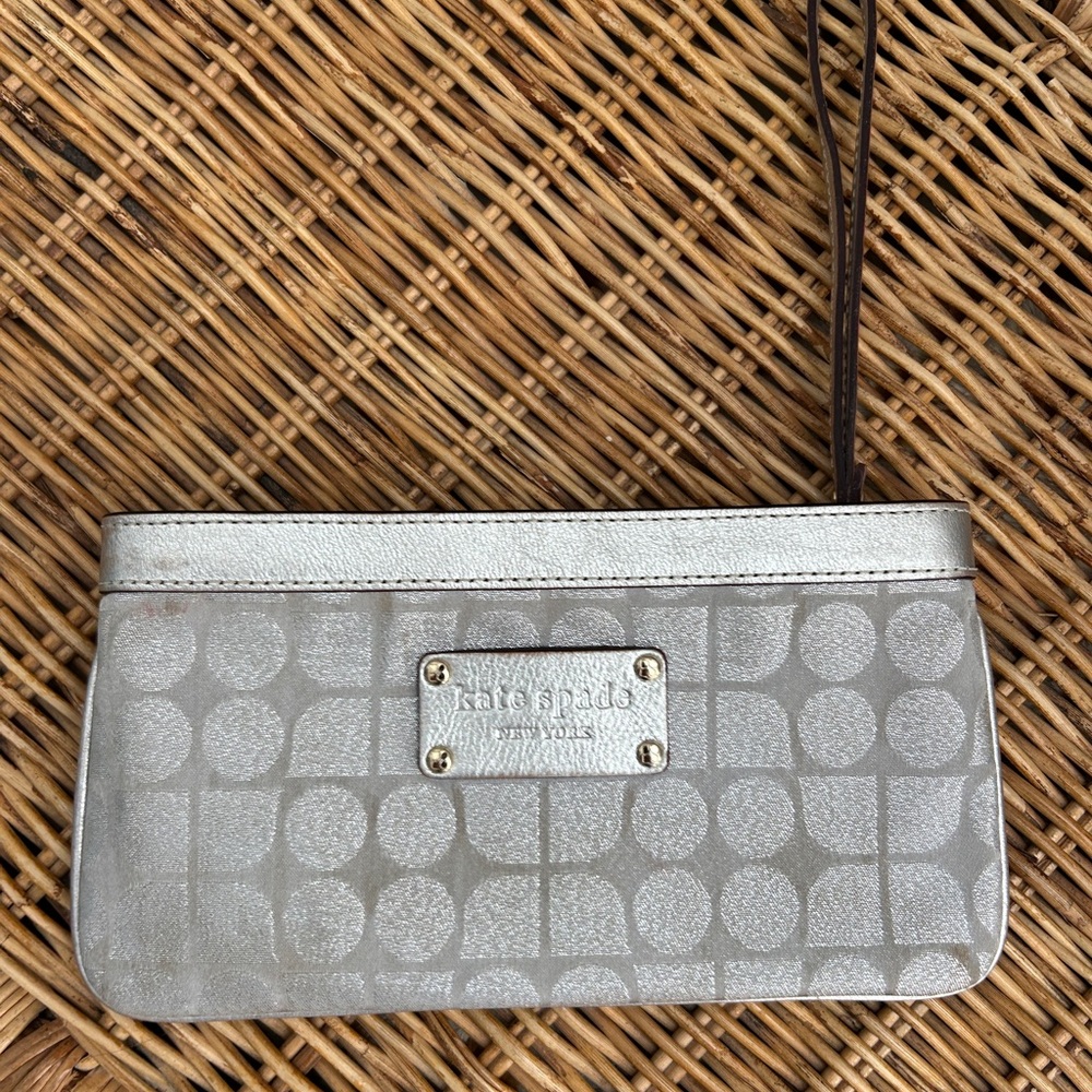 Kate Spade Silver Wristlet Clutch